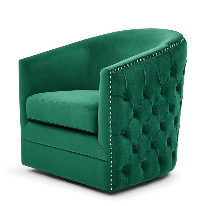 House of Hampton® Dezia Upholstered Swivel Barrel Chair Wayfair